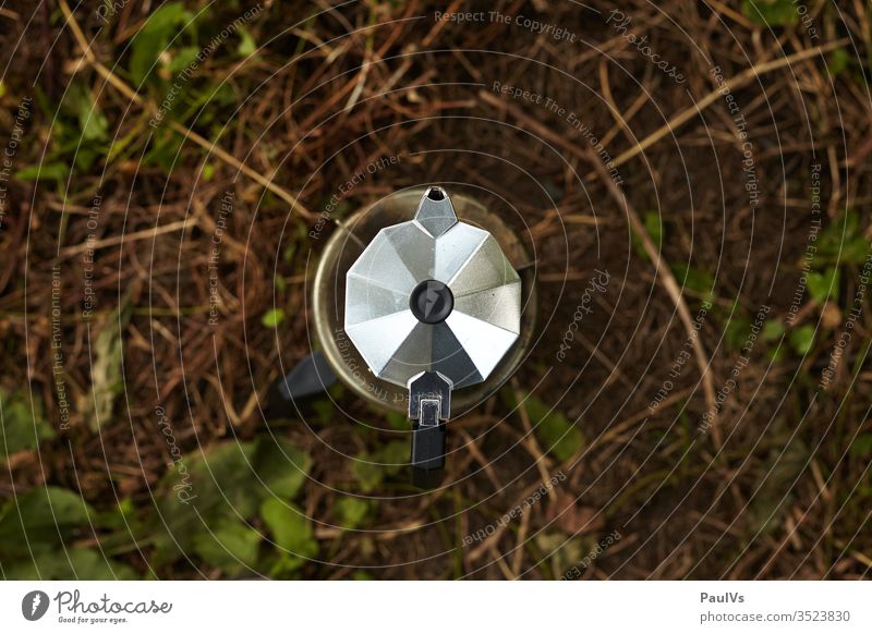 Coffee maker / Bialetti from above in nature / Camping bialetti Espresso glamping outdoor camping coffee coffee to go camping stove Camping site mobile kitchen