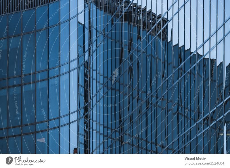 Glass wavy facade of an office building windows architecture architectural architectonic urban metropolitan constructed edifice structure geometric geometrical