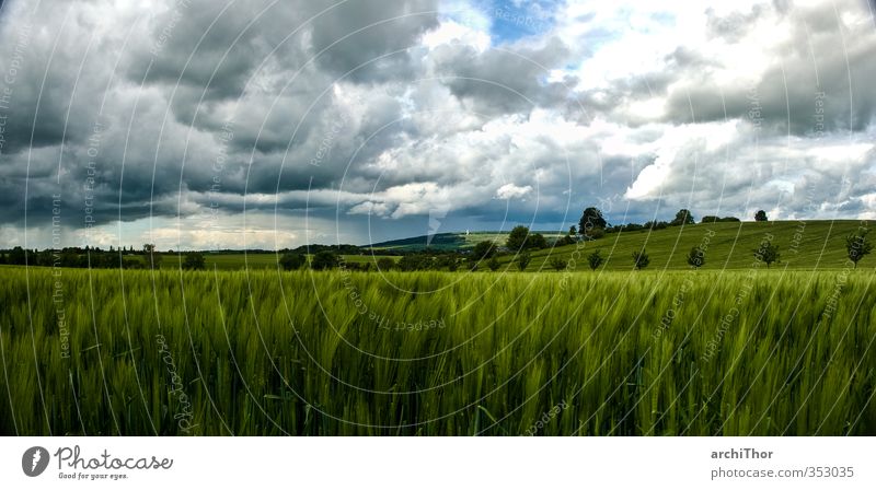 Weimar Kirschbach Valley Nature Landscape Clouds Horizon Storm Field Hill Infinity Natural Wanderlust Freedom Leisure and hobbies Power Colour photo