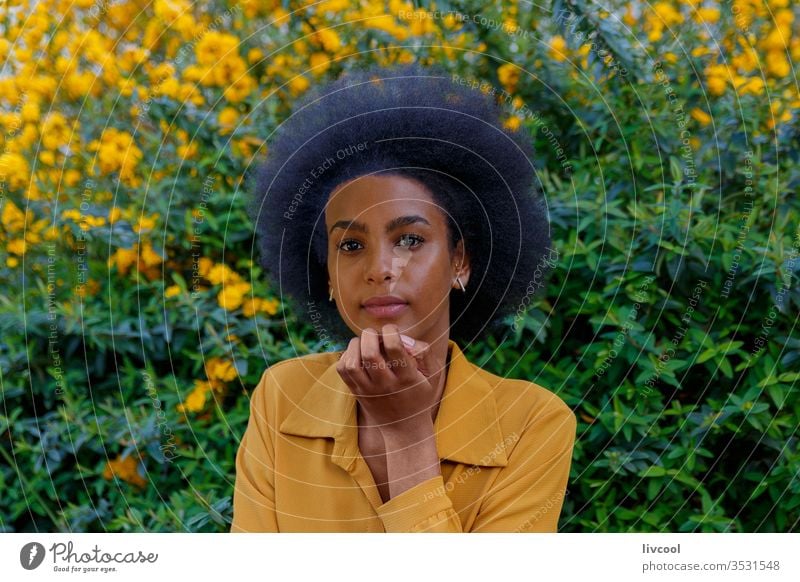 Beautiful African American Woman with Sun Hat Stock Photo - Image