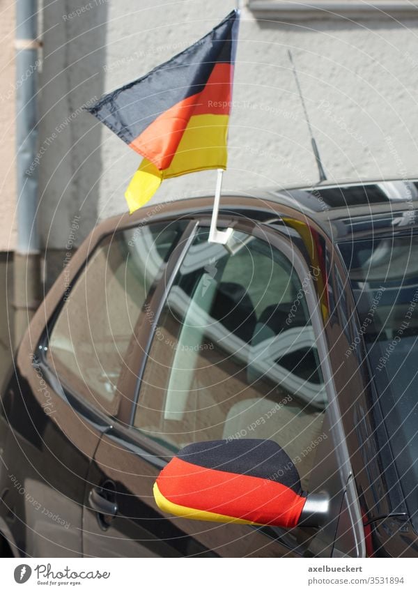 Car flag - German flag on the car - car roof and outside mirror car flag Germany Flag black-red-gold Car roof exterior mirrors Fan Sports World Cup