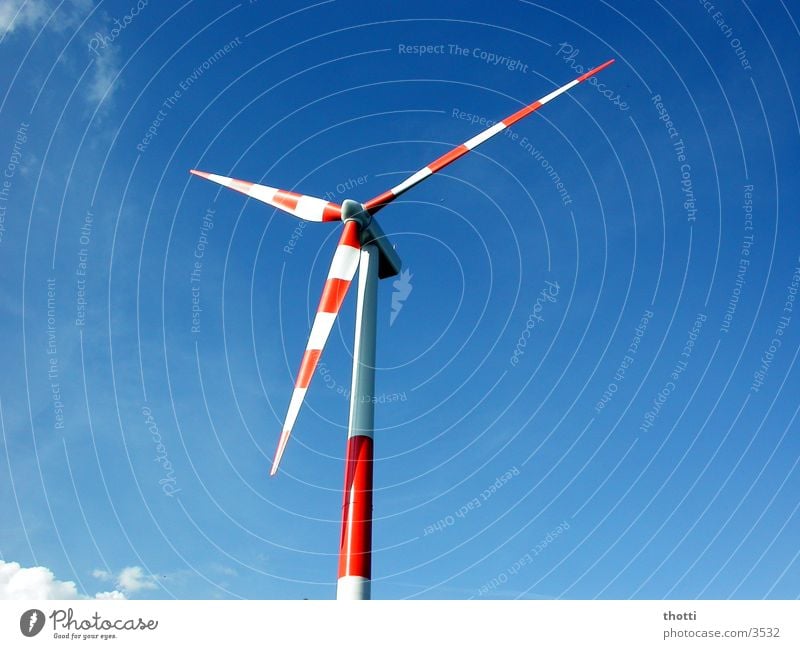 wind power red-white Wind energy plant Alternative Renewable Environment Electricity Industry Energy industry