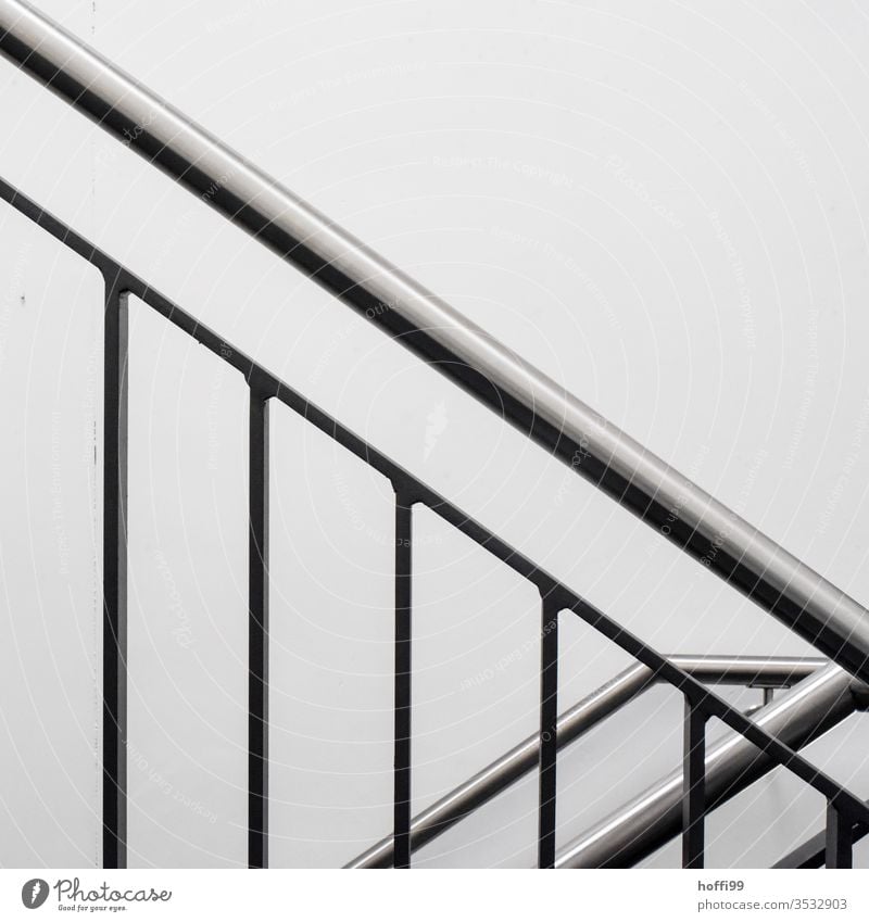 Stainless steel railing in the staircase handrail Handrail Banister Staircase (Hallway) High-grade steel brushed Glittering Minimalistic Modern minimalism