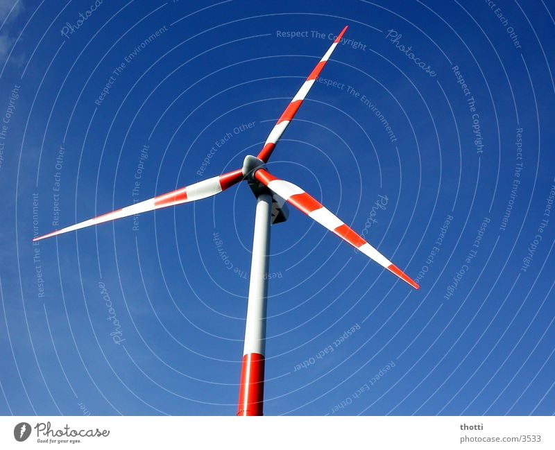 wind power white-red Wind energy plant Alternative Renewable Environment Electricity Industry Energy industry Sky