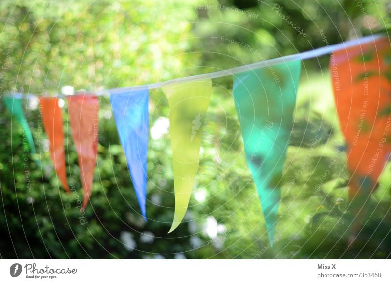 summer festival Garden Decoration Party Feasts & Celebrations Birthday Spring Summer Bushes Illuminate Multicoloured Moody Joy Flag Paper chain Hang