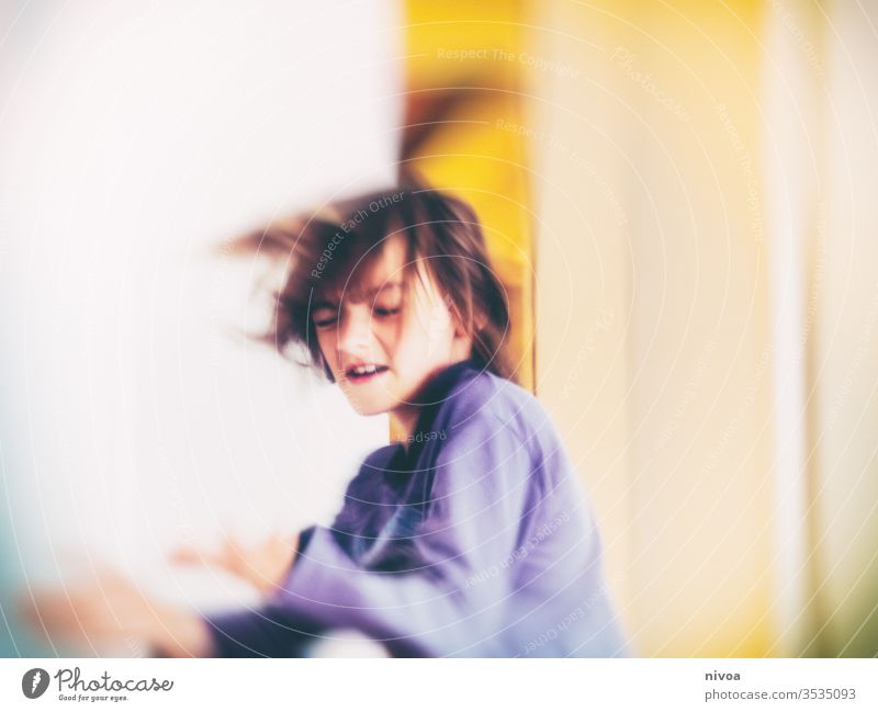 boy dancing with eyes closed fooling Spinning Crazy indoor Boy (child) Joy Child Interior shot Colour photo Human being Day young Caucasian Youth (Young adults)