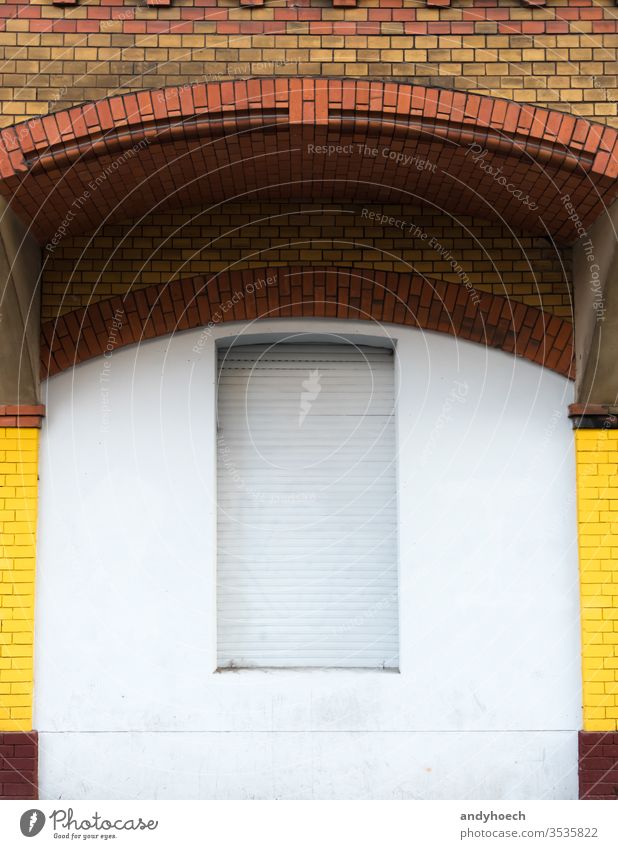 The window under the brick arch is closed ancient architecture Background Berlin blank blind brick wall building building exterior built structure city colored