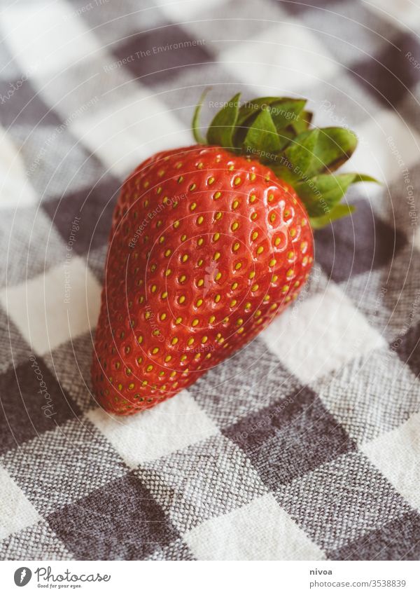 strawberry lying on a kitchen towel Strawberry Kitchen Dish towel Gastronomy Colour photo Copy Space vitamins Slow food Washing Dry Restaurant Eating Menu Offer
