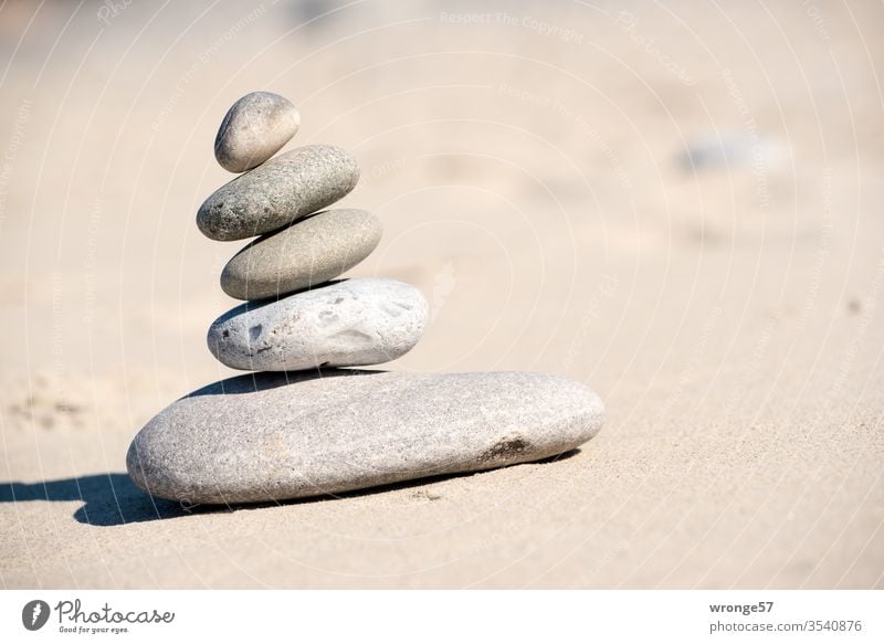 Stone towers on the Baltic Sea beach stones Stone Tower Nature Deserted Beach Coast Exterior shot Summer Colour photo Sandy beach Day Vacation & Travel Pebble