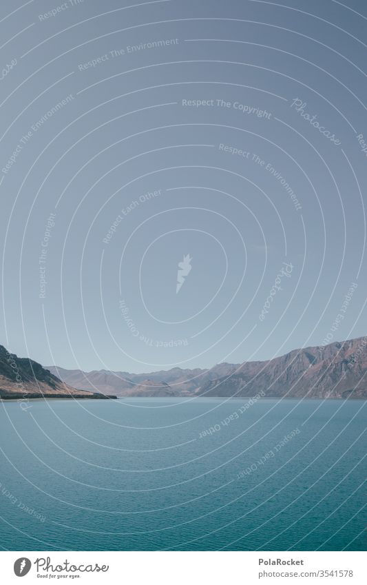 #As# New Zealand 2D New Zealand Landscape Lake Lakeside mountain lake Sea coast Sea bridge Water Surface of water Blue Idyll graphically Exterior shot Mountain