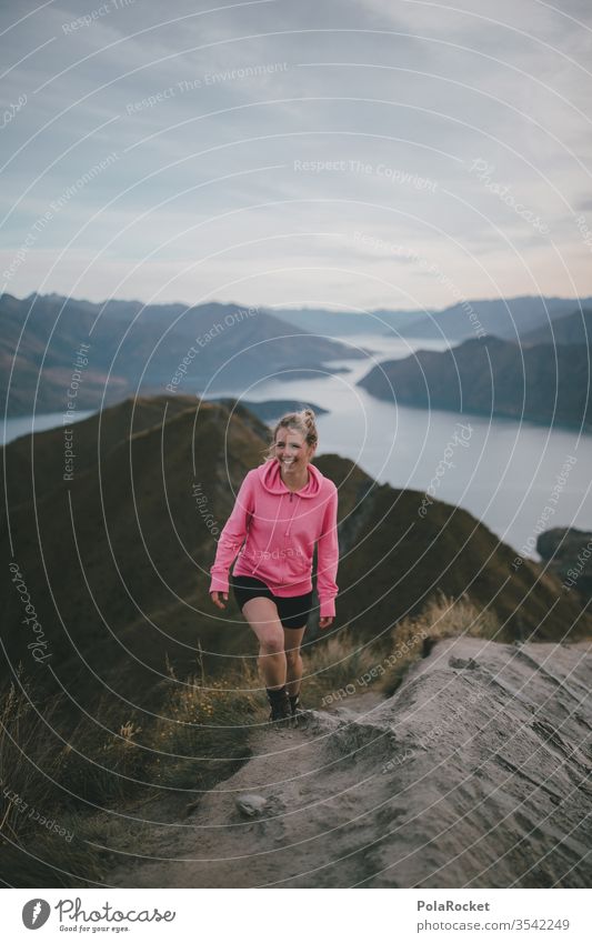 #As# at the top Pink wanderlust hike Class outing outlook Hiking hikers enjoying the view Wanderlust Mountain Peak farsighted farsightedness New Zealand