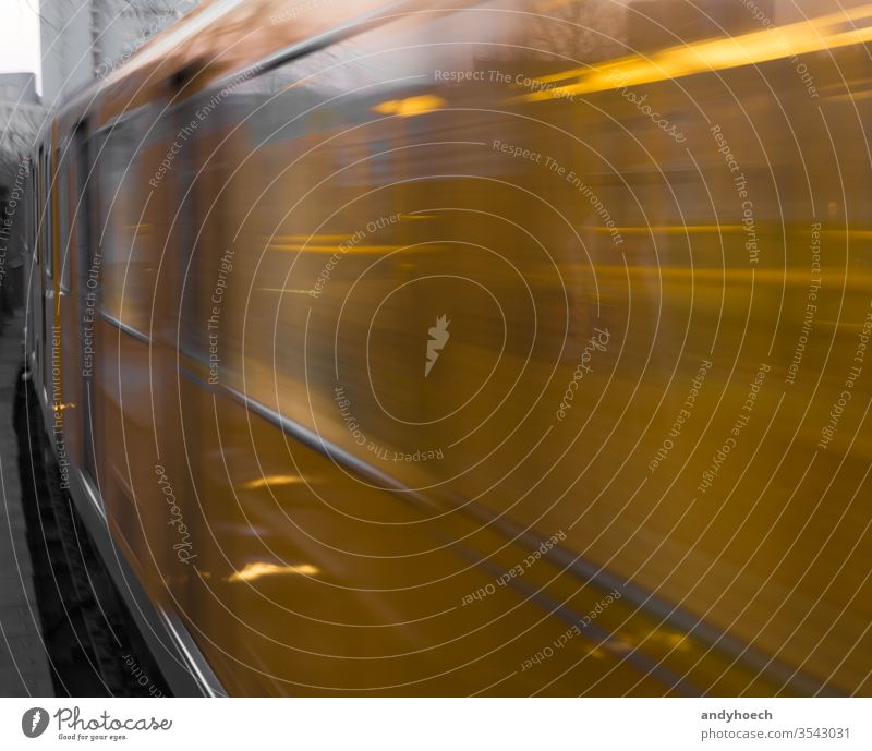 The berlin subway close and in full speed arrival Berlin blur burred city door electric europe fast german germany hectic ness historic illumination