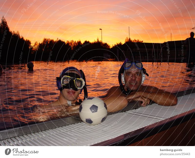 underwater rugby Rugby Bamberg Swimming pool Sunset Sports Water Underwater photo