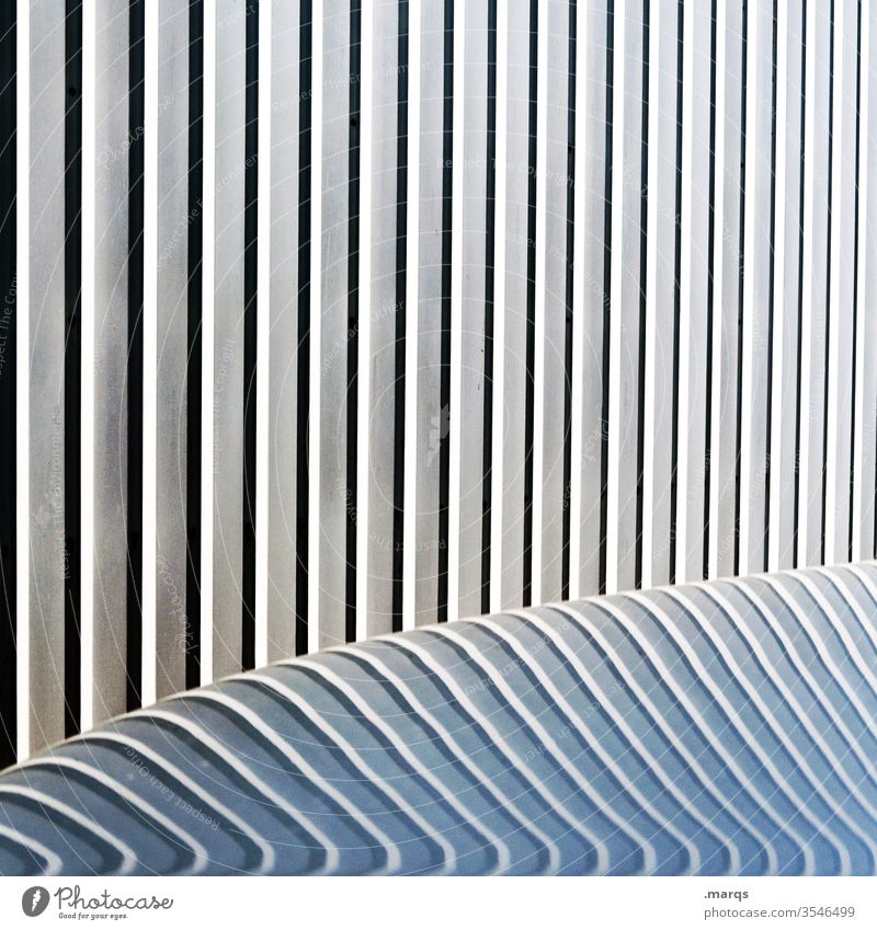 bonnet Abstract lines Illustration Gray Structures and shapes Design Background picture Facade Stripe Minimalistic Simple Reflection optical illusion