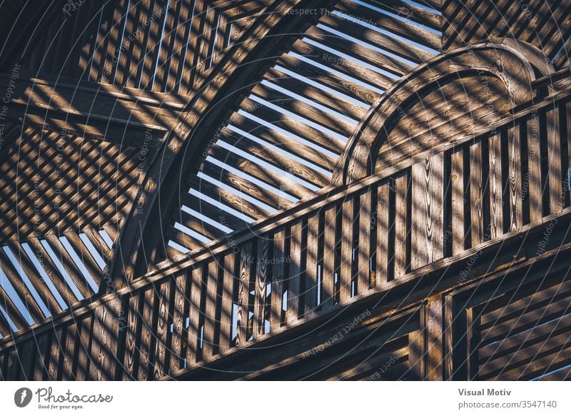 Abstract detail of the old wooden structure of a Lath House color architecture built structure no people nobody building natural light closed wood material door