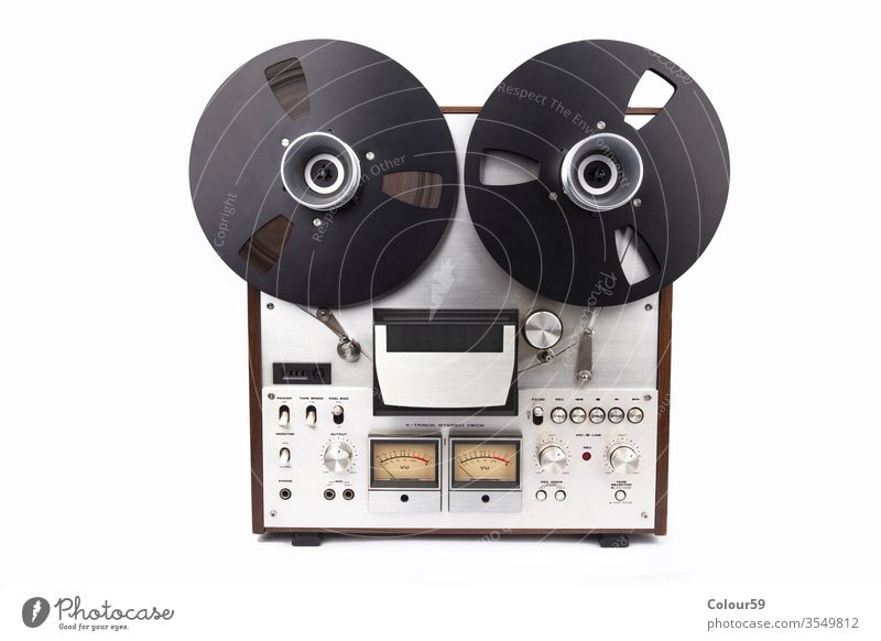 Audio Tape Recorder on bright background tape master recorder reel akai audio music 70s backup retro studer studio 60s 80s analogue audiophile classic copy data