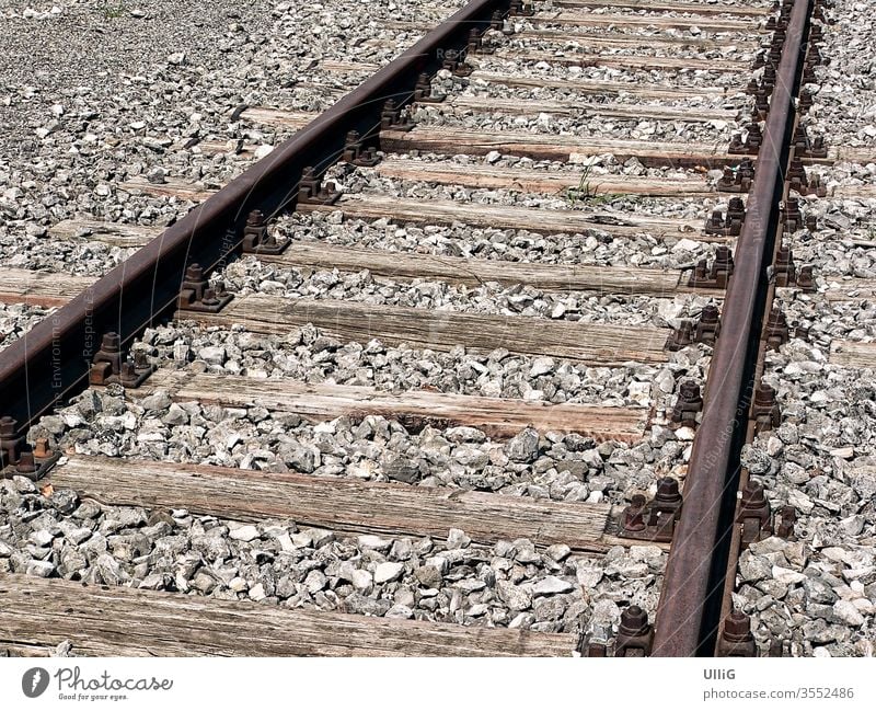 Railway tracks - Rusty old railroad tracks. rails Railroad tracks Railway rail stranded track Transport Infrastructure Direct lines Couple Parallel roasted