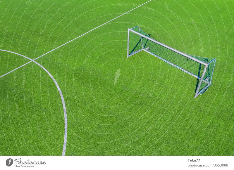 On the football field #2 Football pitch amateur football field Sports drone from on high Goal Ball sports