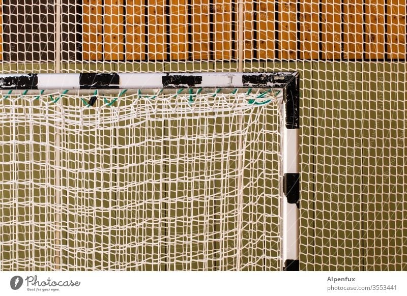 well connected Soccer Goal Gymnasium Net Deserted Colour photo Football pitch Sports soccer Stadium Sporting event Sporting Complex Leisure and hobbies