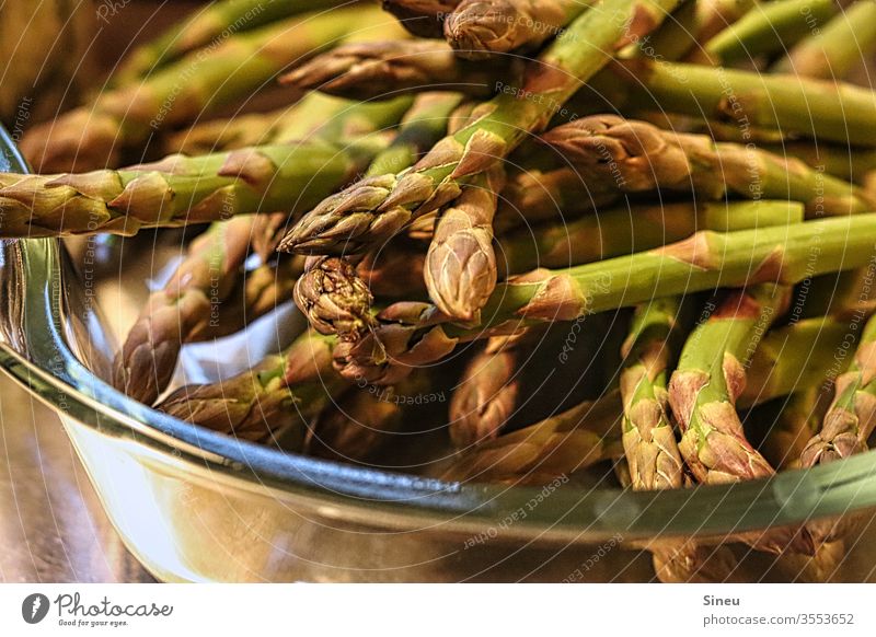 Green asparagus tips Asparagus green asparagus Asparagus tips Spring dinner salubriously Vegetable spring vegetables Vegetarian diet Asparagus season Nutrition