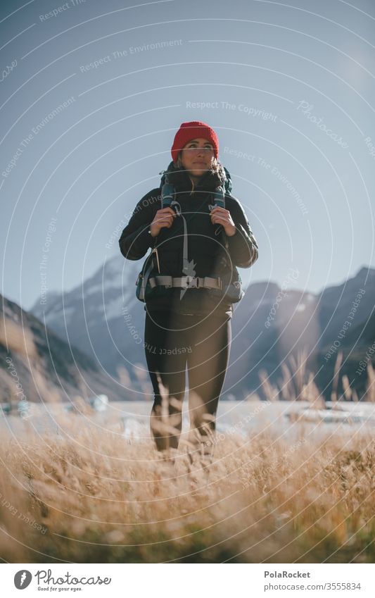 #As# Woman at Lake Standing Trip Mountain range Adventure Environment Cap cap girl Colour photo Car journey Travel photography travel Destination Itinerary