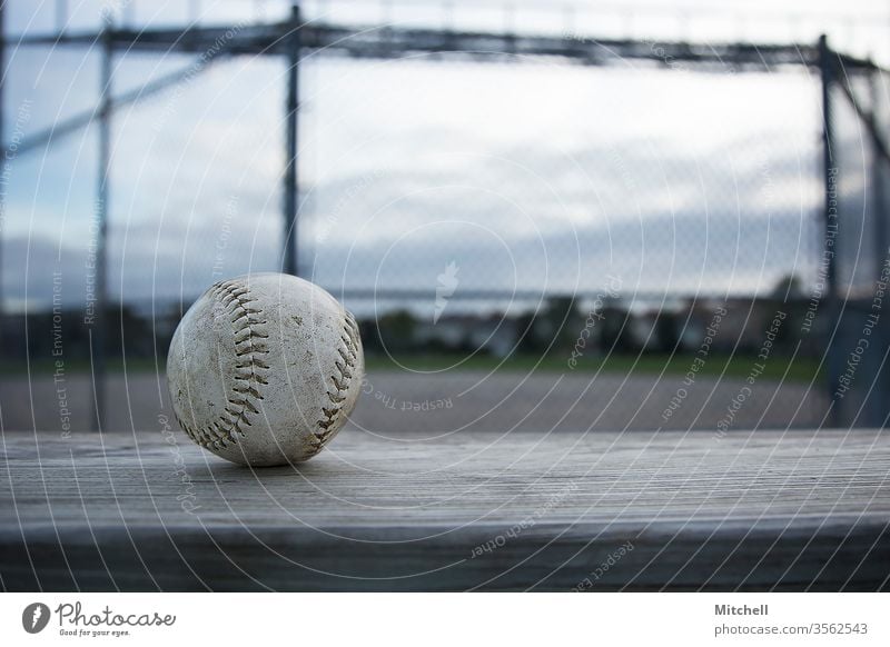 Close up of a Baseball with a Baseball Diamond in the Background baseball Sports Human being Ball sports Athletic Leisure and hobbies Exterior shot Fitness