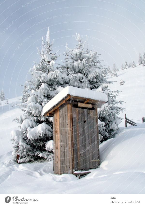 quiet place Winter Latrine Village Snow Historic Toilet