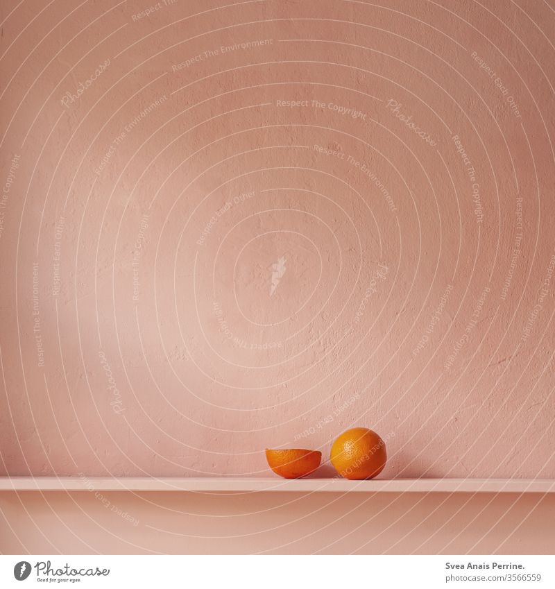 Pink Orange pink background Wall (building) Food photograph Still Life Eating Nutrition Bright already Healthy Eating daylight dwell Delicate Colour Contrast