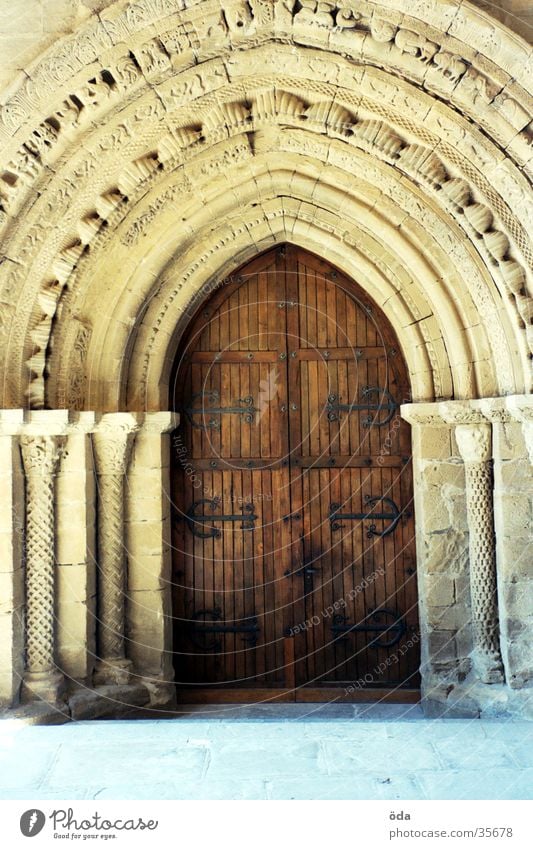 The door to the light Church door Wood Ornate Adornment Doorframe Historic Gate Old Stone door frame Way of St James