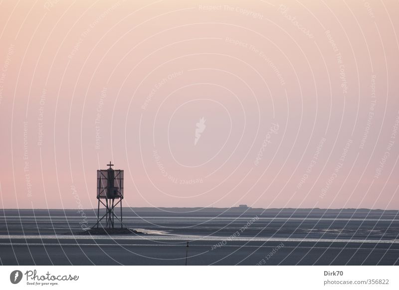 Orientation point in the watt Nature Landscape Sky Cloudless sky Summer Beautiful weather Coast Beach North Sea Ocean Island scurvy horns Neuwerk Mud flats