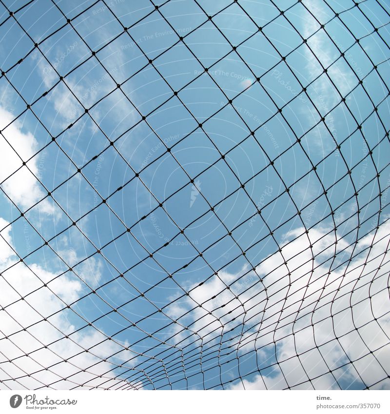 squares in motion Sky Clouds Beautiful weather Net Network Hollow Knot Cloth Plastic Thin Movement Design Uniqueness Discover Communicate Arrangement Planning