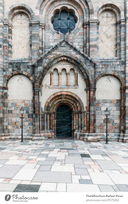 Church entrance worth seeing Dome Ribe Denmark Tourist Attraction Religion and faith Landmark Architecture Manmade structures Deserted built stones Art