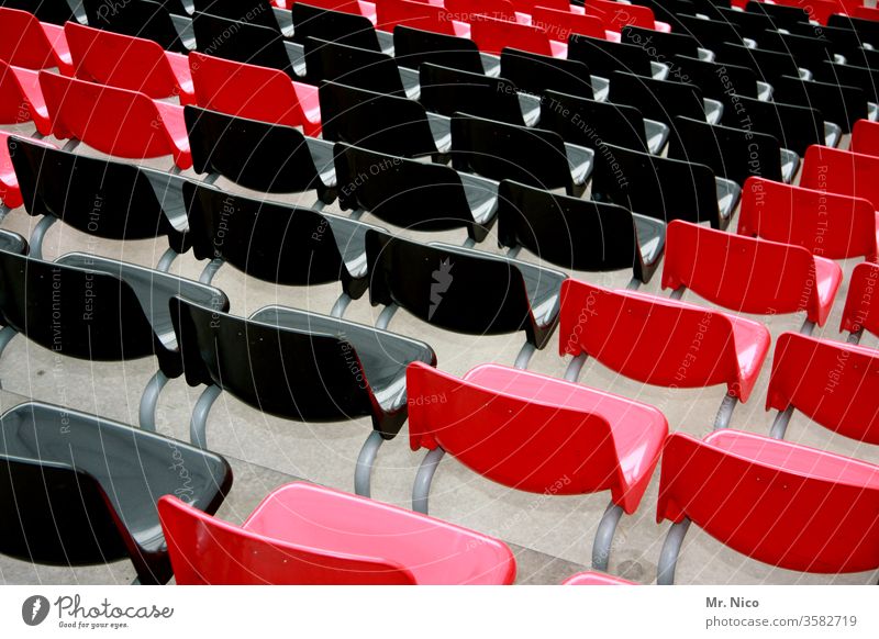 empty rows of chairs Chair Row Row of seats Seating Places Row of chairs Event Red Black Seating capacity Audience Free Concert Hall tribune Stadium Many Sit