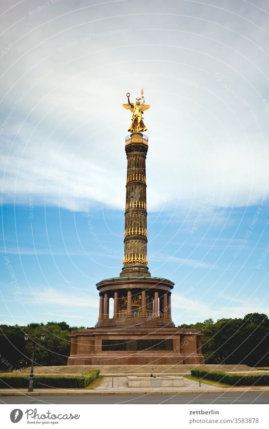 The Victory Column on the Great Star in the Great Tiergarten in Berlin Victory column Victoria Goldelse victory statue big star leaf gold Monument Germany