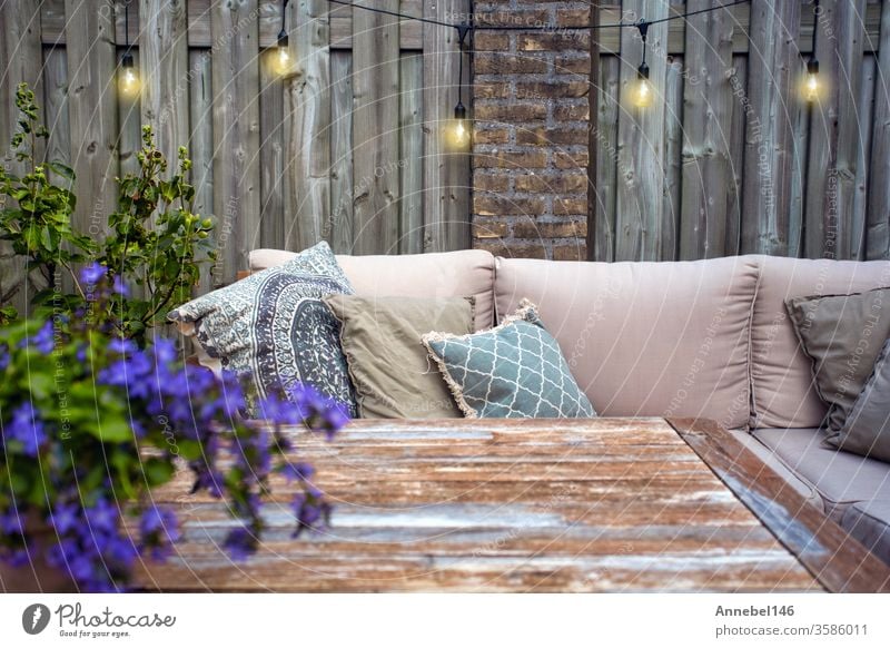 Close Up Soft Pillow Cushion Attange On Sofa At Garden Patio Hotel Area  Furniture Design Ideas Concept Stock Photo - Download Image Now - iStock