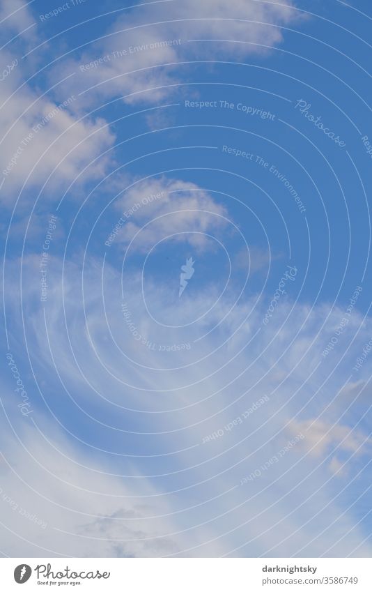 Cirrus and Cumulus clouds with blue sky Nature Beautiful weather Day blue stain white good nice cumulus Atmosphere Sky only Air Deserted Environment Meteorology