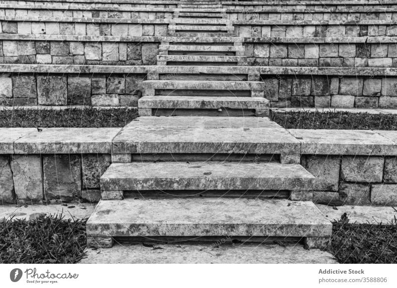 Aged steps of authentic tribune stone ancient architecture mexico old culture aged tradition temple exterior monument harmony construction building tourism