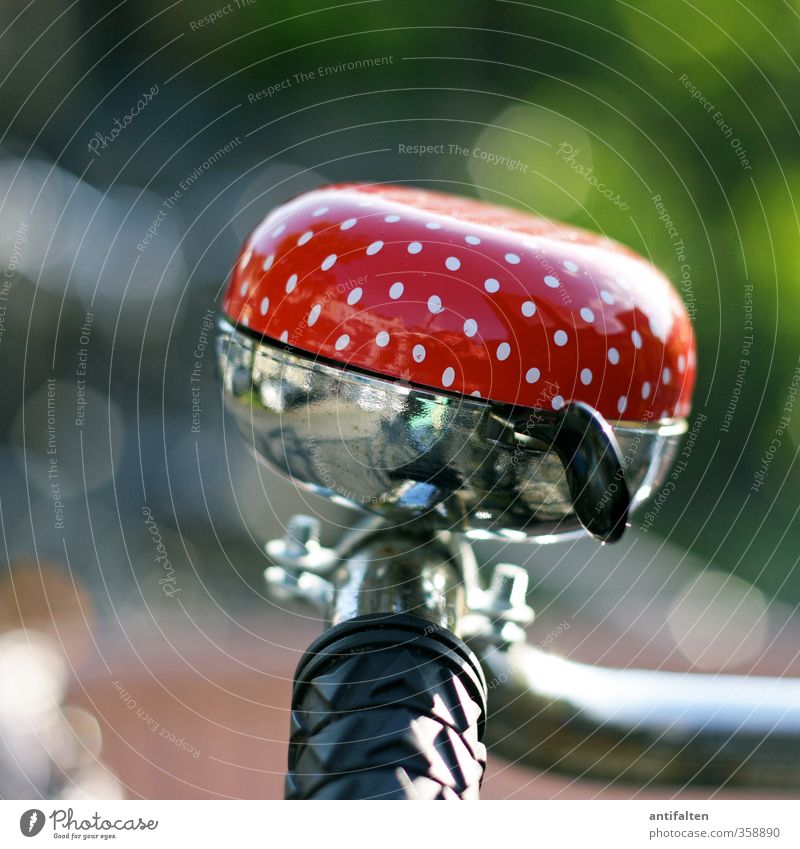 °°°°° Cycling Bicycle Nature Summer Garden Park Means of transport Street Bicycle bell Metal Steel Plastic Spotted Pattern Driving Happiness Hip & trendy
