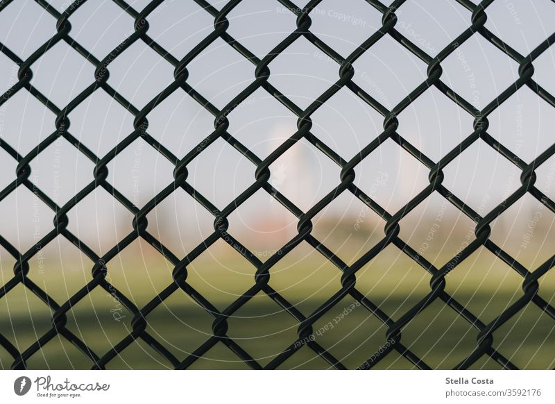 Meshed wire fence at Tempelhofer Feld Wire netting Wire netting fence texture textured background background blur Screensaver Fenced in Exterior shot Safety