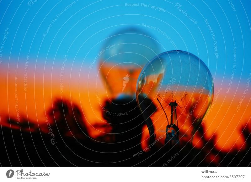 keep your composure with composure Light bulbs Orange Blue light sources Lighting dark filament lamp electricity Energy industry save electricity Filament