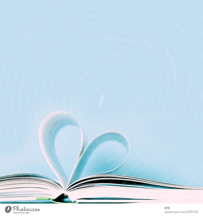 romance novel Book Page Novel Literature Heart Blue Passion Reading Study Heart-shaped Struck Open Paper Love Fiction To leaf (through a book) Colour photo