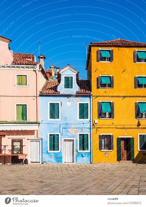 Colourful buildings on the island of Burano near Venice, Italy Island fishing island vacation voyage Town Architecture House (Residential Structure) built