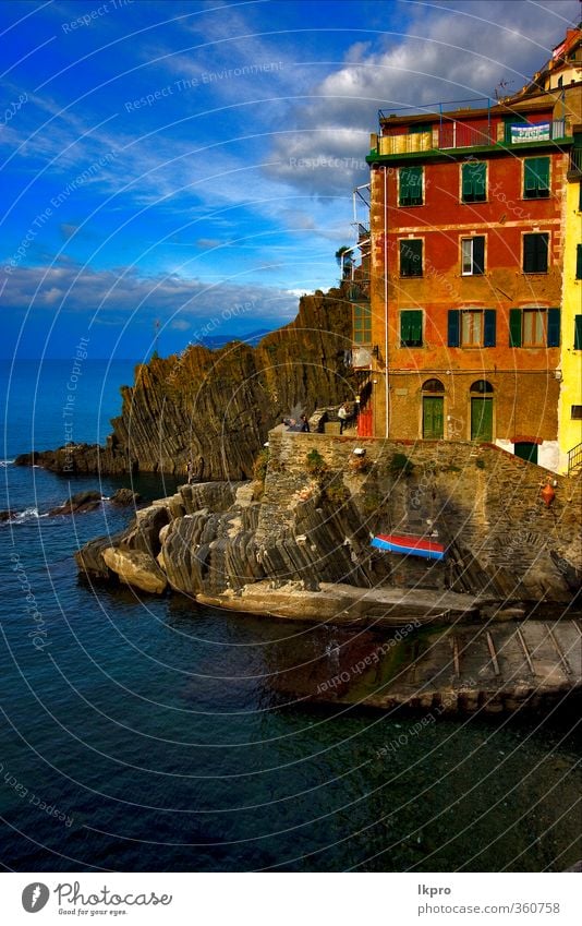 the village of riomaggiore in the north of italy,l Ocean Mountain House (Residential Structure) Climbing Mountaineering Nature Sky Clouds Leaf Hill Rock Coast