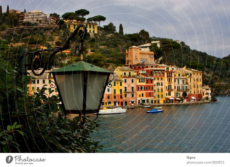village of portofino in the north of italy,l Ocean Mountain House (Residential Structure) Climbing Mountaineering Rope Nature Sky Clouds Tree Leaf Hill Rock