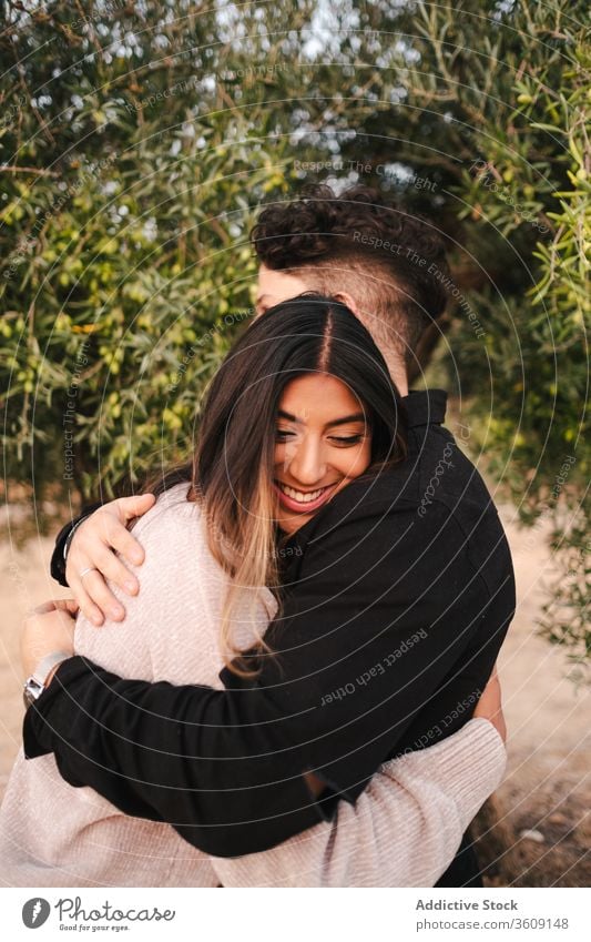 Cute couple hugging in the park, Stock Photo, Picture And Royalty