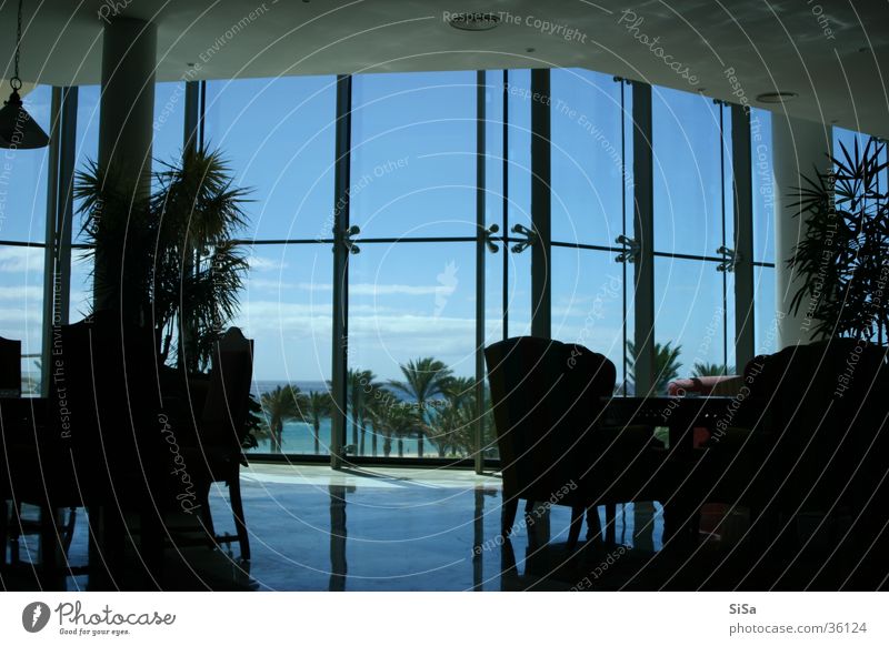 lounge Window Vantage point Reflection Hotel Architecture Blue