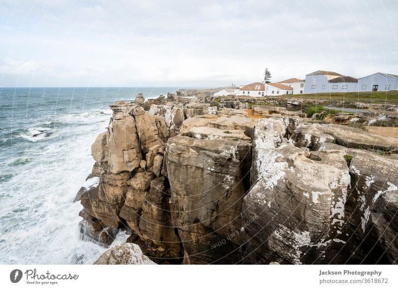 High cliffs on Peniche peninsula, Portugal portugal peniche ocean nature architecture steep geological overcast lighthouse leiria skyline
