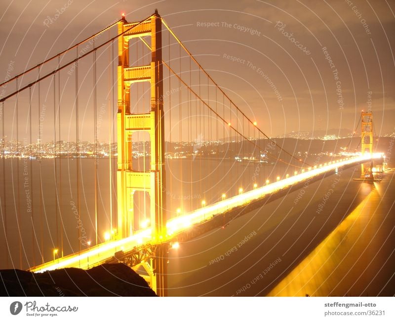 GOLDEN Gate Bridge-San Francisco Americas Light Lamp Overexposure Abstract Lighting Gold San Fernisco Modern Cool (slang) Light (Natural Phenomenon)