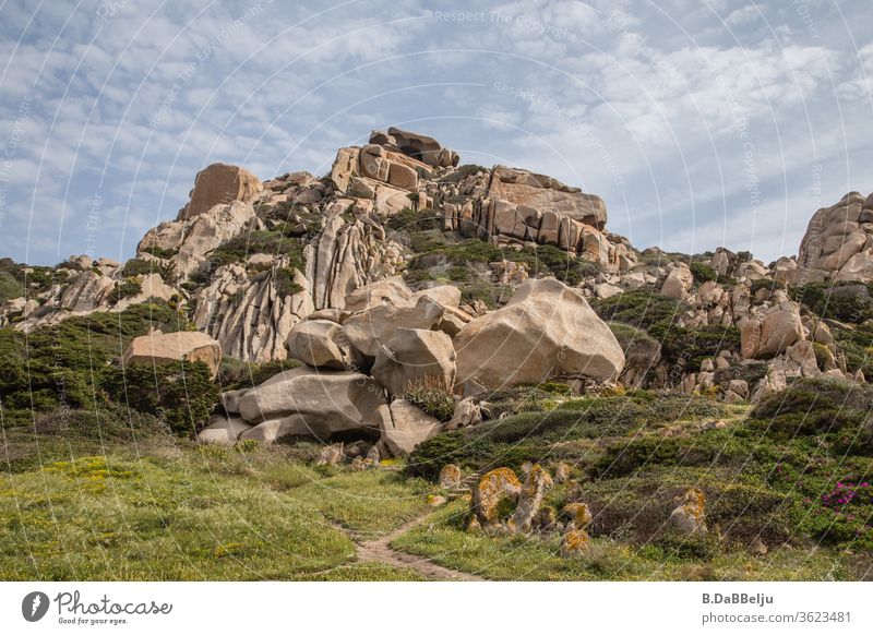 Capo Testa -Sardinia - bizarrely shaped impressive granite rocks in the Valle di Luna. The paradise for the 68ers . Rock Travel photography Bizarre Granite