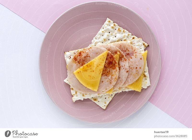 Salty crackers with sausage chicken, cheese and paprika snack food cuisine spread meal cream delicious breakfast homemade healthy healthy food fresh lunch slice